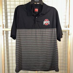 Ohio State Men’s XL Shirt Cool Touch Fabric Golf Polo Football Breathable Stripe
